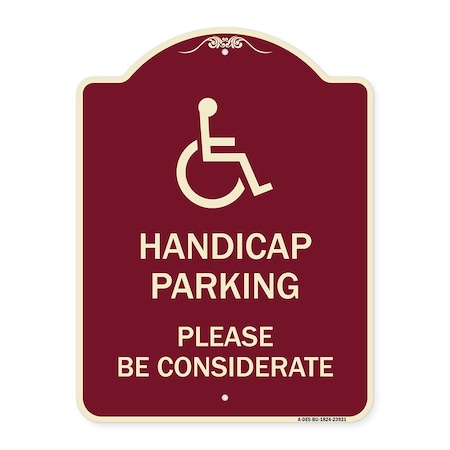 Handicap Parking Please Be Considerate Heavy-Gauge Aluminum Architectural Sign